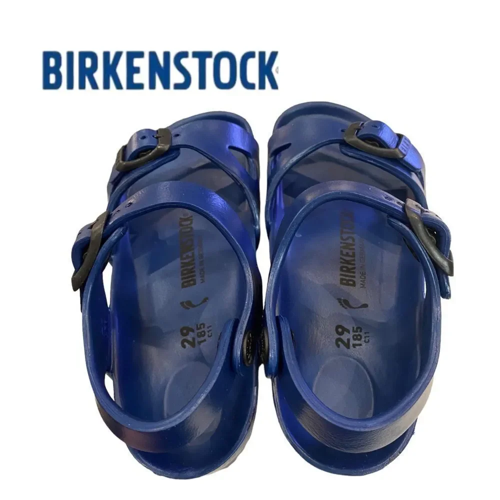 NEW in Box Birkenstock Boys Girls Rio Navy Essentials EVA Sandals 11 29